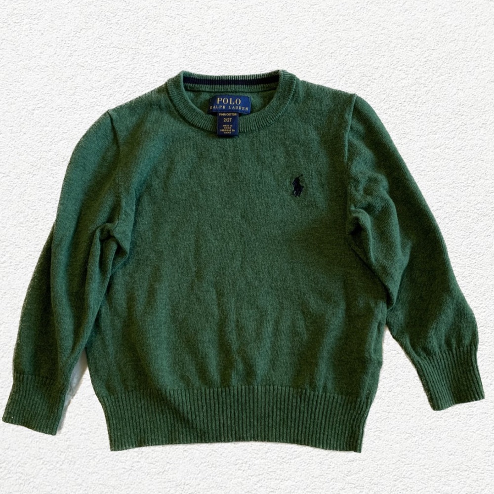 Polo by Ralph Lauren green knit sweater- 2T